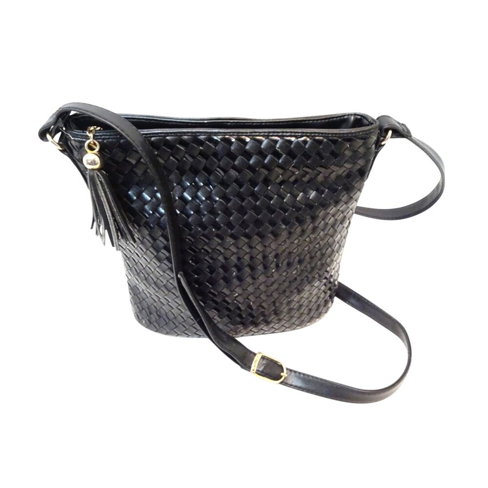 J.G. Hook Accessories Black Woven Crossbody Bag